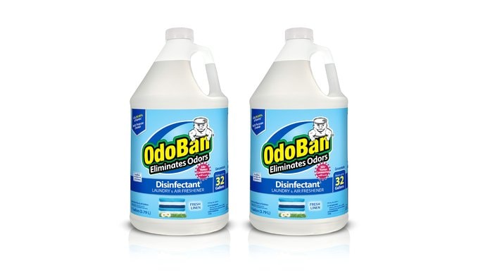OdoBan Disinfectant Concentrate and Odor Eliminator, Made in the USA, Fresh Linen Scent, 2 Gallons