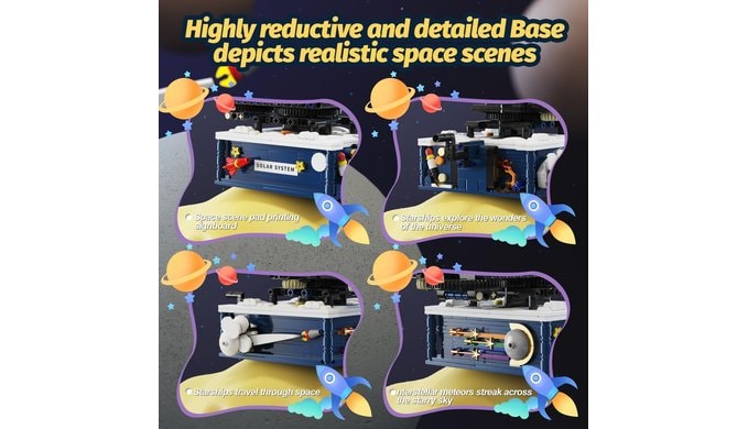 Solar System Building Sets，Compatible with Lego Space, Rotatable Planet Toys for Boys Age 8-12 with 9 Planets & Rocket Sets,Solar System for Kids,Gifts for Boys & Girls Age 8-14 Years Old，775 PCS thumbnail 3