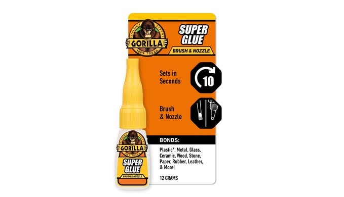 Gorilla Super Glue, Brush and Nozzle Two-Way Applicator, Clear, 12 g thumbnail 1