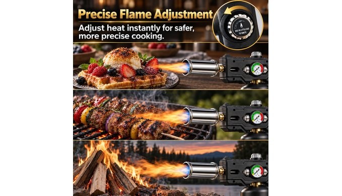 CSA Certified Propane Torch Gun- 45000 BTU Grill & Steak Searing Torch thumbnail 3