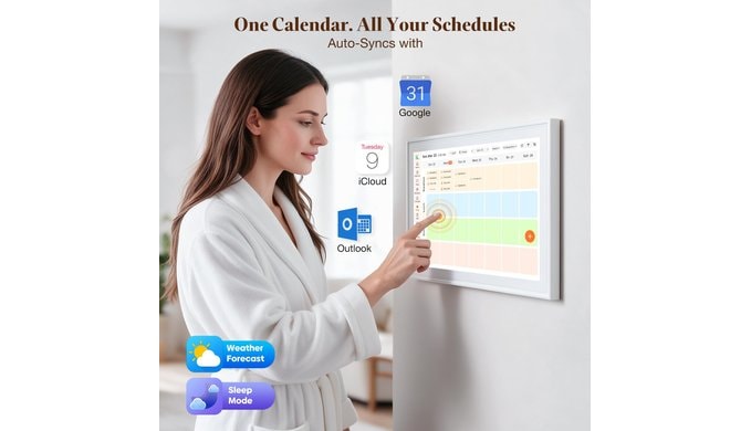 15.6" Digital Calendar Wall Touch Screen Family Planner Picture Frames Sync thumbnail 3