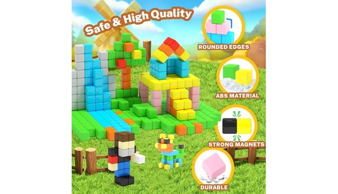 110 PCS Magnetic Blocks for Kdis,Building Cubes Stem Learing Toys thumbnail 2