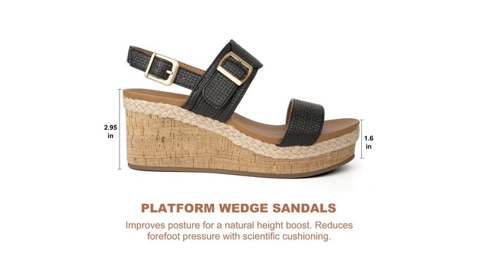 Women's Wedge Platform Sandals Strappy Platform Sandals thumbnail 4