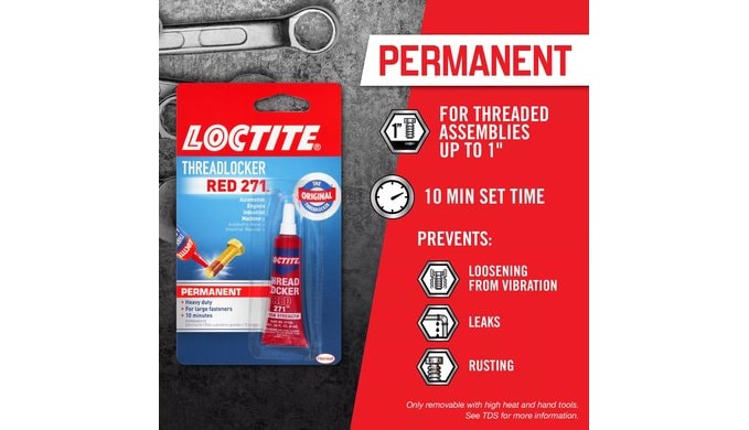 Loctite Threadlocker Red 271 Permanent Screw Glue, 6 ml, 1 Pack thumbnail 5