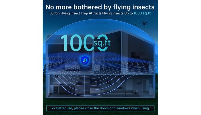 BURLAN Flying Insect Trap, Plug-in Fruit Fly Trap Indoor 9W Night UV Light thumbnail 4