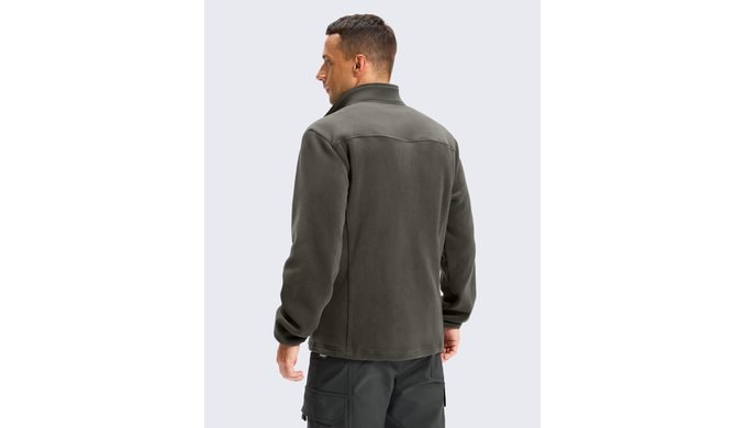 Pudolla Men's Polar Fleece Jacket Full Zip Hiking Coat with Zipper Pockets thumbnail 3