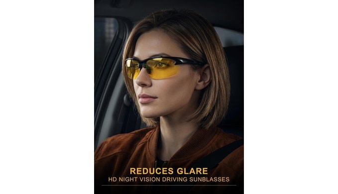 Polarized Night Driving Vision Glasses for Men Women, Yellow Lens thumbnail 3