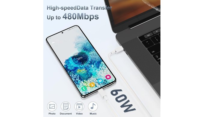 iPhone 18 17 16 15 Fast Charger and 6ft 10ft Type C to C Cable Cord Long, USB C Charging Block for Apple iPhone Duo/18 Pro Max/17 Air/16/15 Plus,iPad 12.9 inch/Mini, Wall Plug Power Adapter Cube Brick thumbnail 5