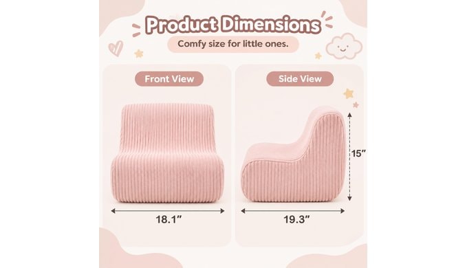 DAICO Bean Bag Chairs for Kids, Comfy Reading Sofa Couch for Gaming thumbnail 2