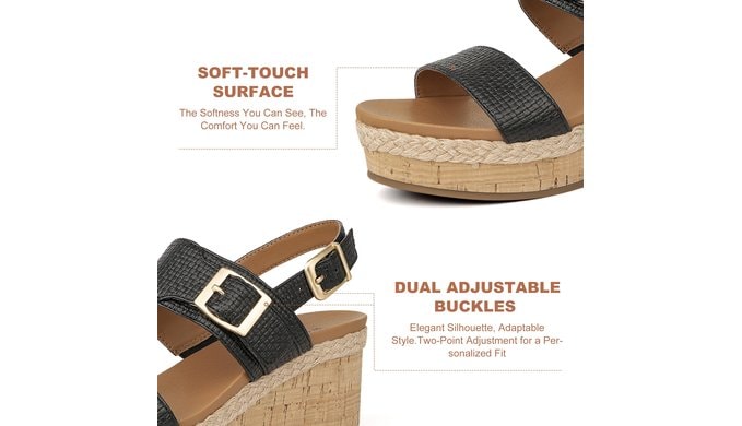 Women's Wedge Platform Sandals Strappy Platform Sandals thumbnail 5
