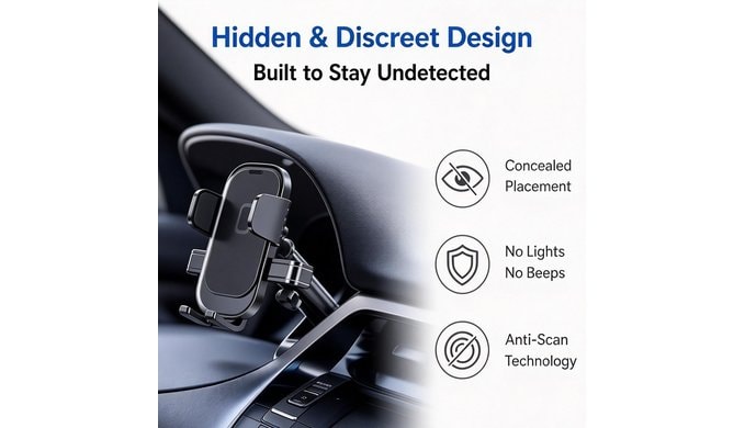 Car Phone Mount with Built-in GPS Tracker—Subscription-Free car Tracker with no Monthly fees and no SIM Card Required, Suitable for Discreet car Tracking. thumbnail 5