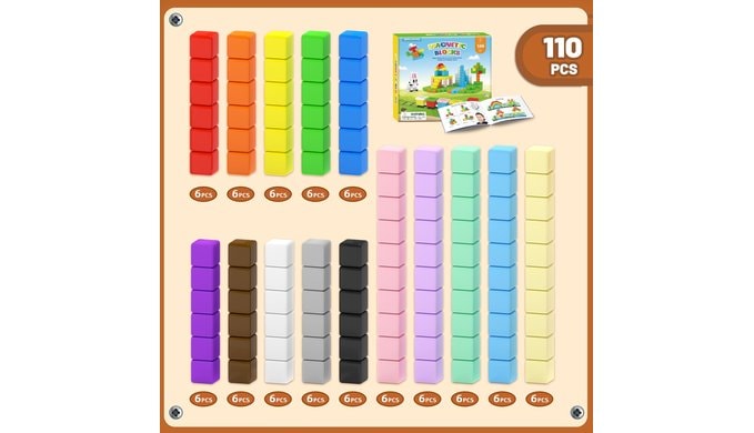 110 PCS Magnetic Blocks for Kdis,Building Cubes Stem Learing Toys thumbnail 5