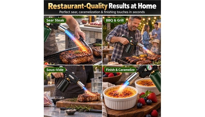 CSA Certified Propane Torch Gun- 45000 BTU Grill & Steak Searing Torch thumbnail 5