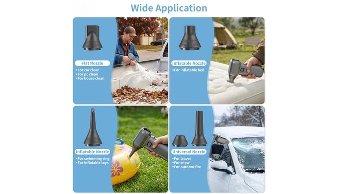 Electric Air Duster 8000mAh LED Display Turbo Blower (Silver) thumbnail 4