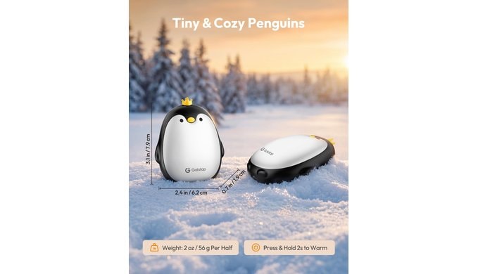 Gaiatop Magnetic Hand Warmers Rechargeable 2 Pack, Pocket Penguin thumbnail 2