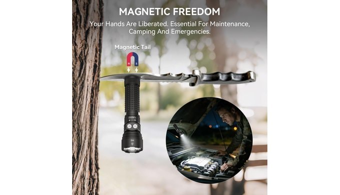 M5 EDC Tactical Flashlight Rechargeable,5200Lm White & Red Light thumbnail 4
