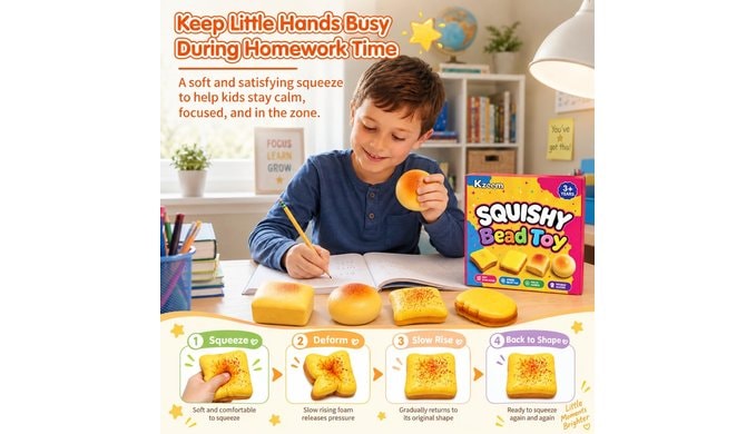 Kzoom 4PCS Slow Rising Squishy Fidget Toys Food Squeeze for Adults Kid thumbnail 3
