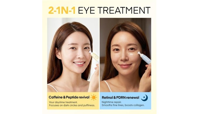 Dongyu Caffeine Eye Cream for Dark Circles: Under Eye Cream with Retinol Caffeine - Reduces Under Eye Bags and Puffiness - Anti-Aging & Firming Treatment （Blue Yellow） thumbnail 4