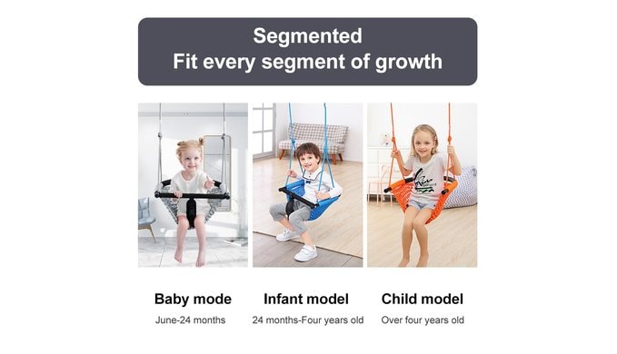 Toddler&2-in-1 Baby Swing - Adjustable Rope Swings Seat for Kids | Indoor & Outdoor Durable Backyard Swing Set for Infants & Toddlers (Gray) thumbnail 4