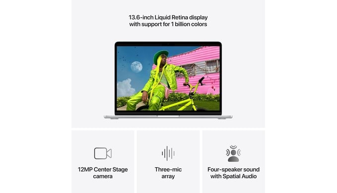 Apple 2026 MacBook Air 13-inch Laptop with M5 chip: Built for AI, 13.6-inch Liquid Retina Display, 16GB Unified Memory, 512GB SSD, 12MP Center Stage Camera, Touch ID, Wi-Fi 7; Silver thumbnail 5