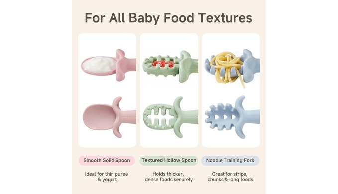 Baby Spoons Self Feeding 6+ Months, Anti-Choke, Silicone, 3-Pack thumbnail 5