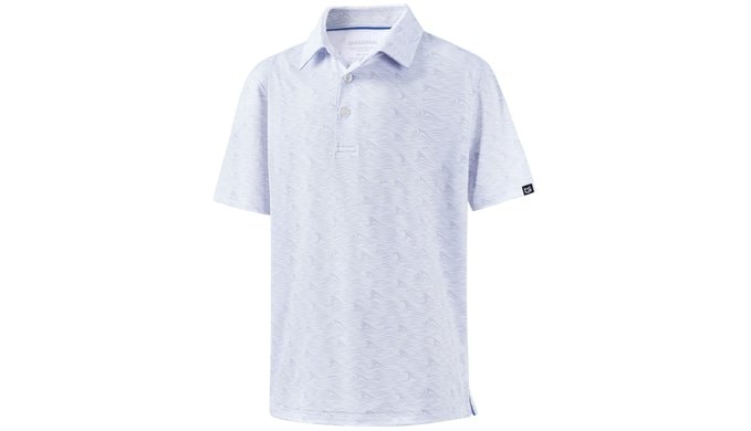 Boys Golf Polo Collared Performance Print Youth Kids Short Sleeve Shirts