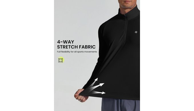 PINSPARK Men's 1/4 Zip Pullover Quarter Zip Athletic Golf Shirts thumbnail 4