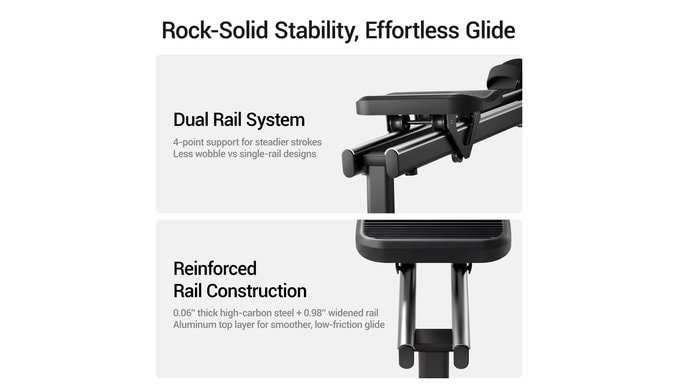 UMAY Rowing Machines for Home, Magnetic Rower Indoor with Dual Slide Rail thumbnail 5