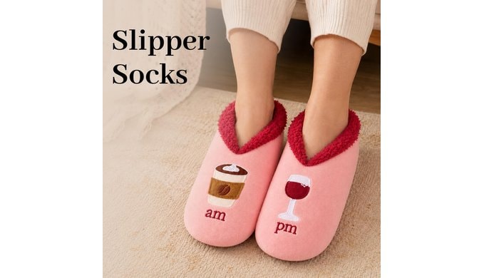 Slipper Socks for Women, Fuzzy Sock Slippers with Non-Skid Grips thumbnail 3