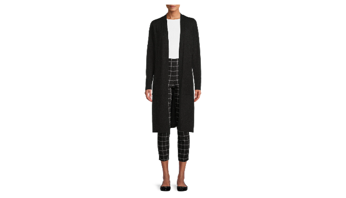 Time and tru on sale women's ribbed duster cardigan