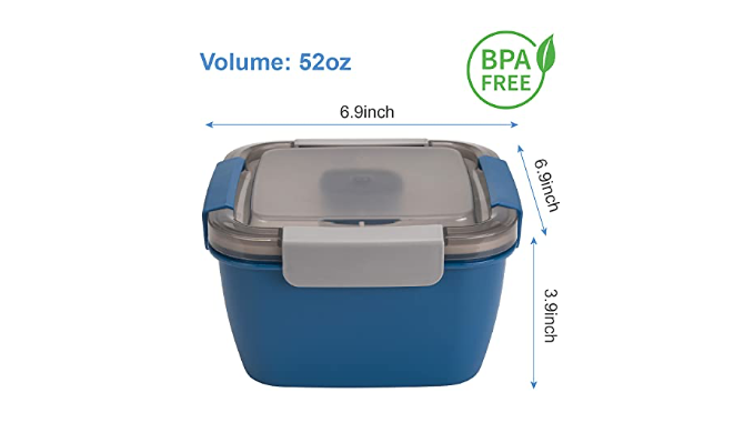  Freshmage Salad Lunch Container To Go, 52-oz Salad