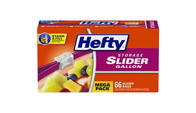 Hefty Gallon Storage Slider Bags Mega Pack, 66 count