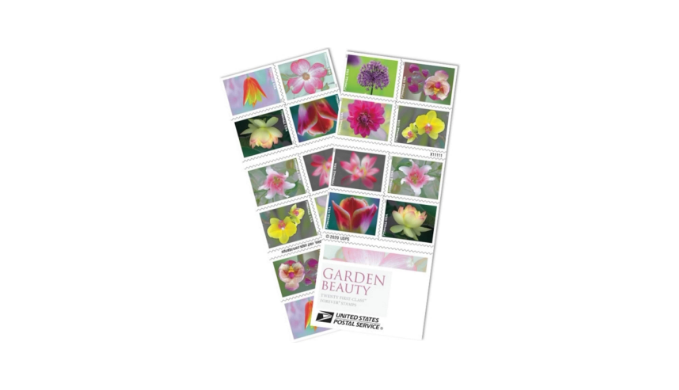 USPS Garden Beauty Forever Postage Stamps Book of 20 Self-Stick First Class Wedding Celebration Anniversary Flower Party (20 Stamps)