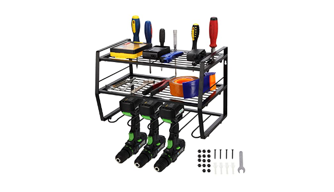 Wall Power Tool Storage Organizer, Heavy Duty Floating Tool Shelf