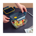 Leak Proof Glass Meal Prep Container with Steam Release Valve for