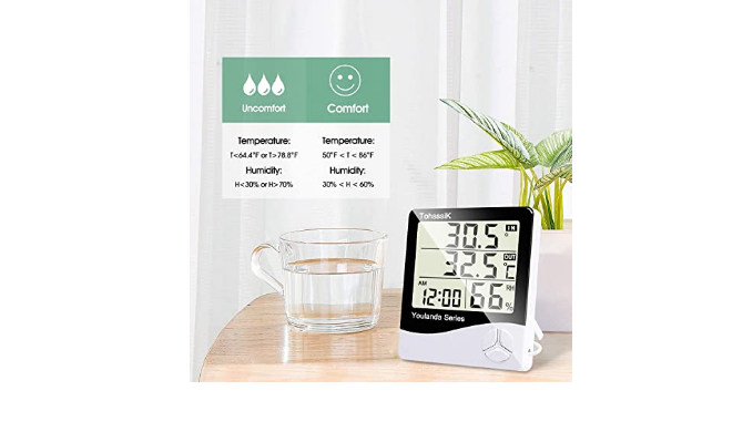 Tohsssik Indoor Outdoor Thermometer, Wired Thermometer Hygrometer