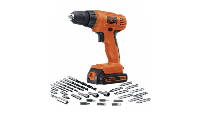 BLACK+DECKER 20V MAX Cordless Drill / Driver with 30-Piece Accessories Tool  -New