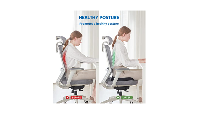 Tbfit Memory Foam Gel Seat Cushion for Office Chair, Comfort Car Chair  Cushion, Desk Seat Cushion for Tailbone Sciatica Pain Relief, Ergonomic  Coccyx Seat Pad Butt Pillow for Back Support-Wholesale Tbfit Memory