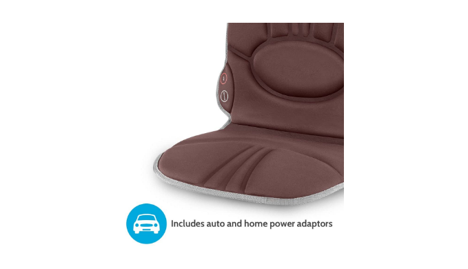 Homedics Comfort Deluxe Portable Seat Cushion Massager with Heat,  Integrated Control, Invigorating Vibration for Back 