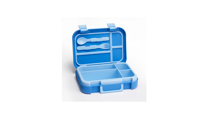 Your Zone BTS Plastic Bento Box with 4 Compartments, 1 Fork, 1 Spoon, 1  Dressing Container, Pink