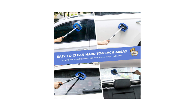 AstroAI, Car Window Cleaner, Microfiber Windshield Cleaning Tool,  Extendable Handle Interior Exterior Auto Glass Clean Wiper Kit with 4  Washable Reusable Cloth Pads, Blue - Coupon Codes, Promo Codes, Daily  Deals, Save