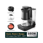  Tredy 2-Cup Coffee Maker, One Touch Automatic Drip