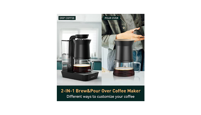  Tredy 2-Cup Coffee Maker, One Touch Automatic Drip