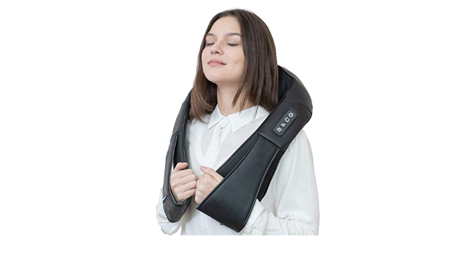 Neck and Back Massager by BOFEUNNG  Shiatsu Shoulder Massage with Heat 3D  Deep Kneading Electric