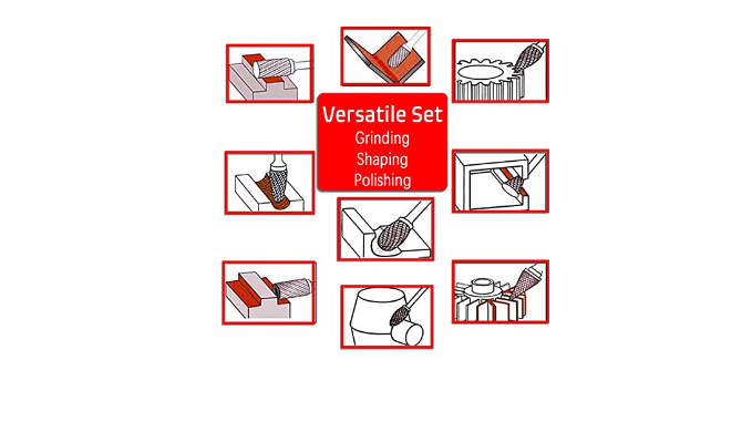 Rokrou Carbide Double Cut for Dremel carving bits, rotary tool, 20 Pcs  Rotary Burr Set with 1/8â€ Shank an