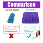 Gulymm Extra Large Gel Seat Cushion for Long Sitting Double Thick Seat  Cushion with Cover Gel Cushion for Pressure Sores Breathable Honeycomb  Cushion