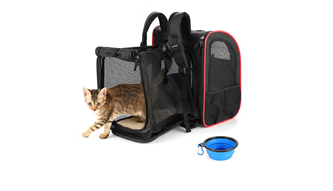 Pet Backpack Carrier for Small Cats and Dogs Breathable Kittens Backpack  with Adjustable Shoulder Strap Cats Bag for Small Animals Travel Hiking