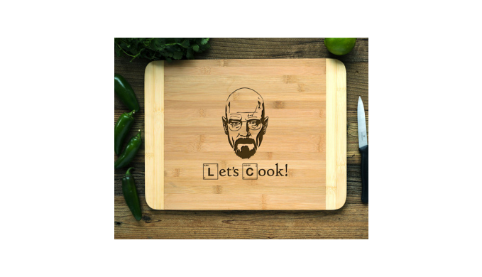 Custom Breaking Bad Bamboo Cutting Board Let's Cook Engraved