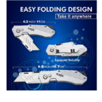 Folding Pocket Utility Knife - Heavy Duty Box Cutter with Holster