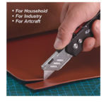 Folding Pocket Utility Knife - Heavy Duty Box Cutter with Holster